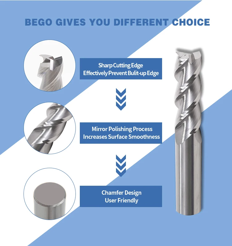 Hrc45 2f/3f Aluminium 3mm Cnc Cutting Tool End Mills Buy Aluminium