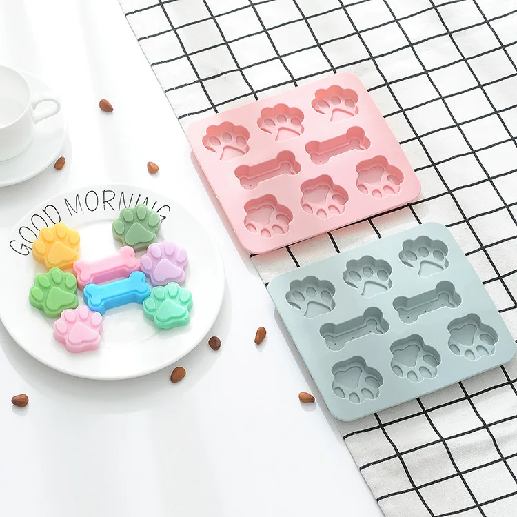

6 cat claw bone cake silicone mold microwave oven baking ice grid mold pudding jelly candy mold
