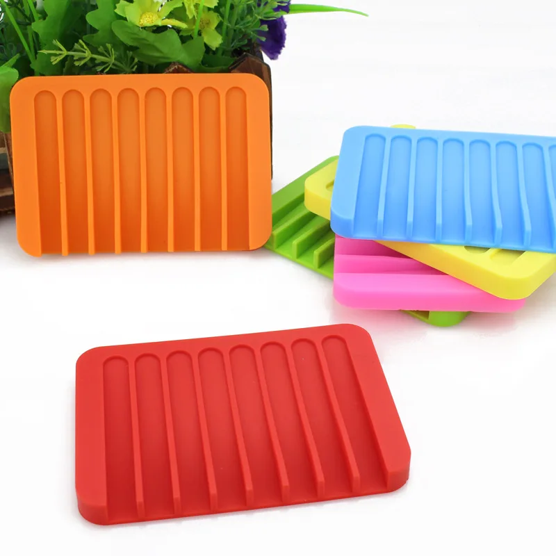 Eco Friendly Bathroom Silicone Soap Holder Case Box Travel Soap Dish