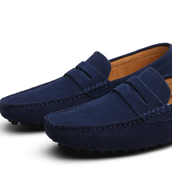 

2019 newest hot sale casual men shoes slip on flat shoes men loafers suede cow leather driving moccasin shoes large size