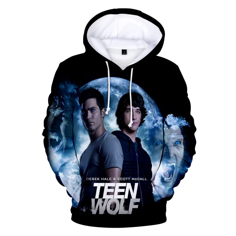 

2021 New designs hot sale 3d printed TV series Teen Wolf hoodie wholesale printed TV Teen Wolf stock sweatshirt hoodie factory, Csutomized