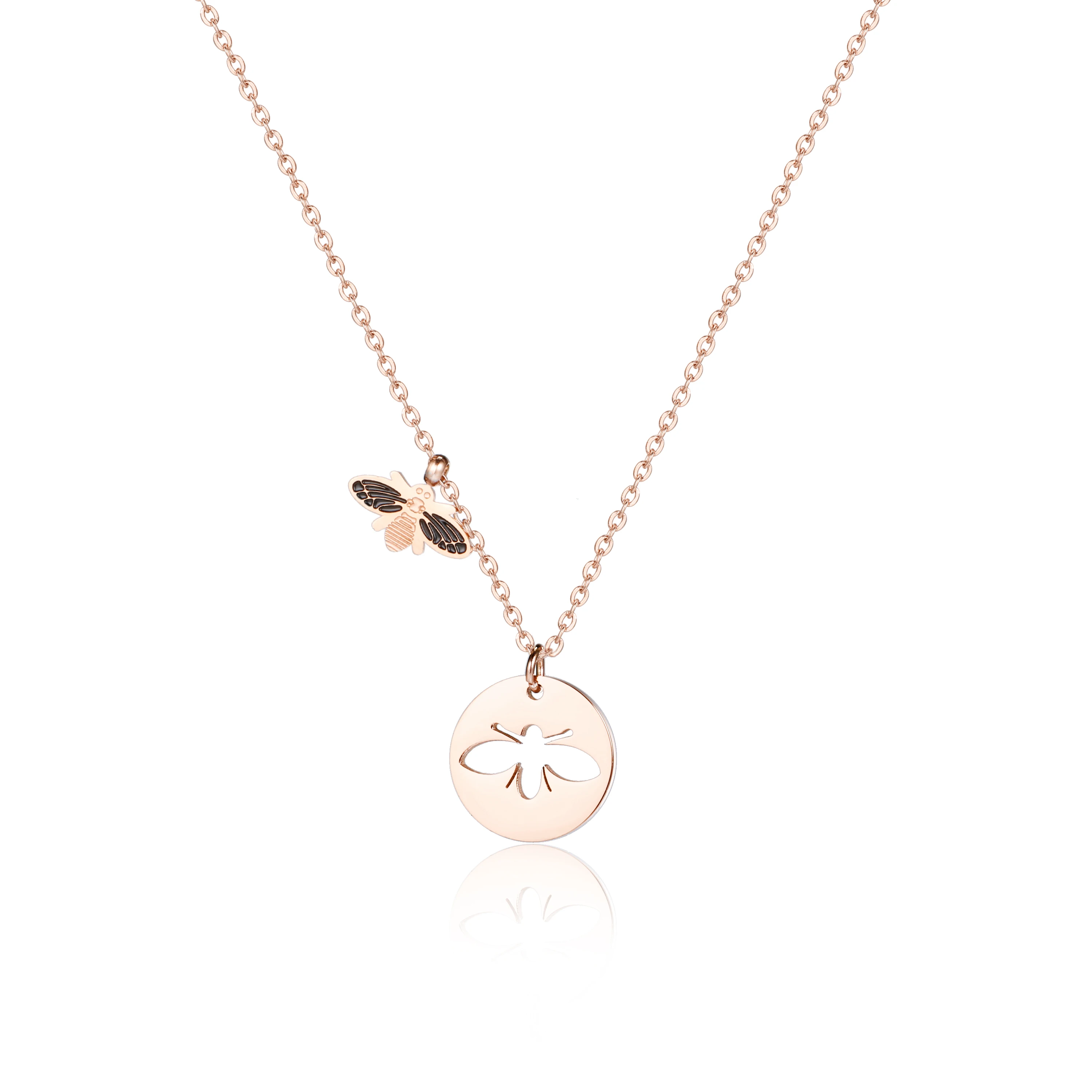 

Fashion Custom Design bling butterfly stainless steel butterfly necklace