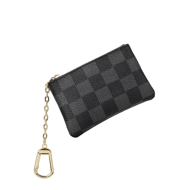 

2020 New women Checkered small change purse coin key bag creative pendant hand-held mini-wallet