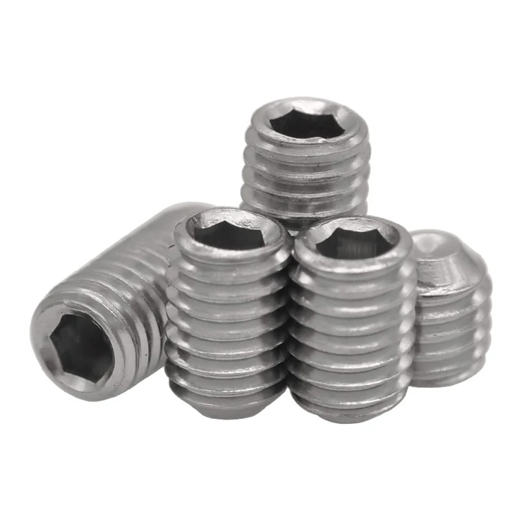 Stainless Steel 316 Set Screw,Hex Socket Drive,Cup Point,1/4"20,3/16