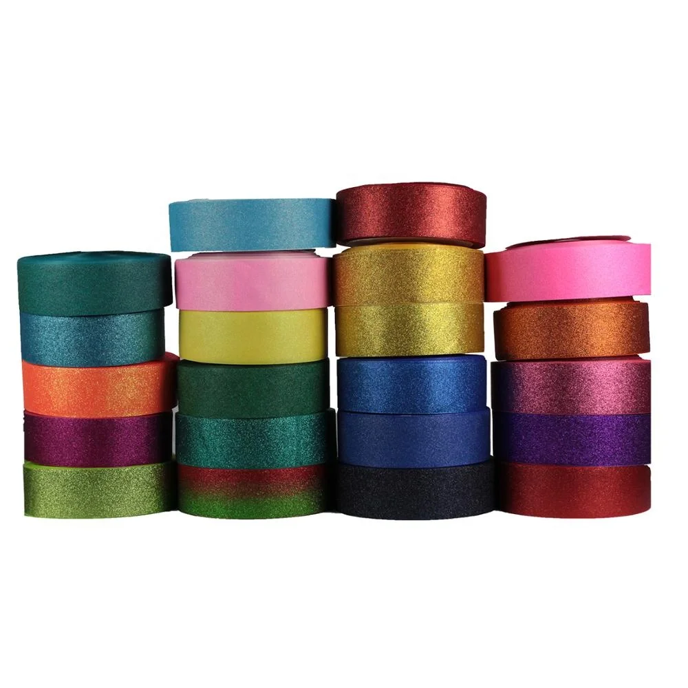 

Multicolor Full Sparkle Printed 3 Inch Glitter Grosgrain Ribbon