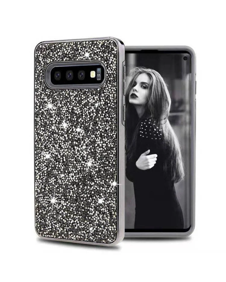 

TPU PC Electroplate diamond bling glitter back cover phone case for samsung galaxy s10 s10 plus s10e, Multi color