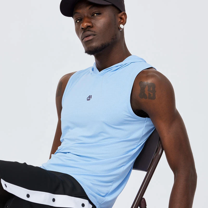 

Wholesale High Quality Tank Tops With Hood American Streetwear Sport Wear Singlet Euro Size Curve Hem Quick Dry Mens Tank Tops