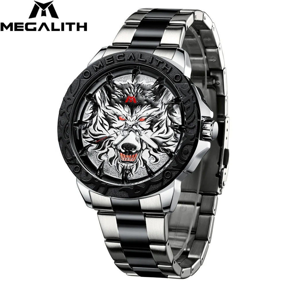 

MEGALITH present for boy Business Watch for man Stainless Steel Wristwatch Chronograph Men Waterproof Date Quartz Watches Men