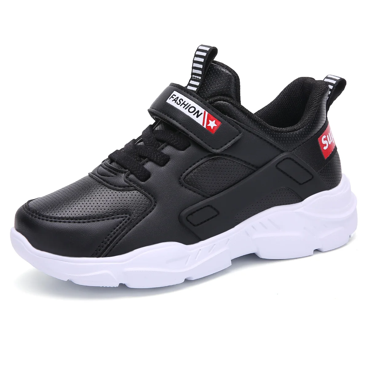 

children black leather school active sport sneaker shoes boys casual shoes white girls teenis shoes