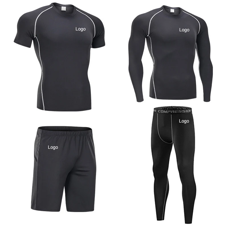 Plus 3XL Conjuntos Deportivos Hombre 6 Pieces Gym Wear Athletic Active Workout Clothes for Men Sportswear Set