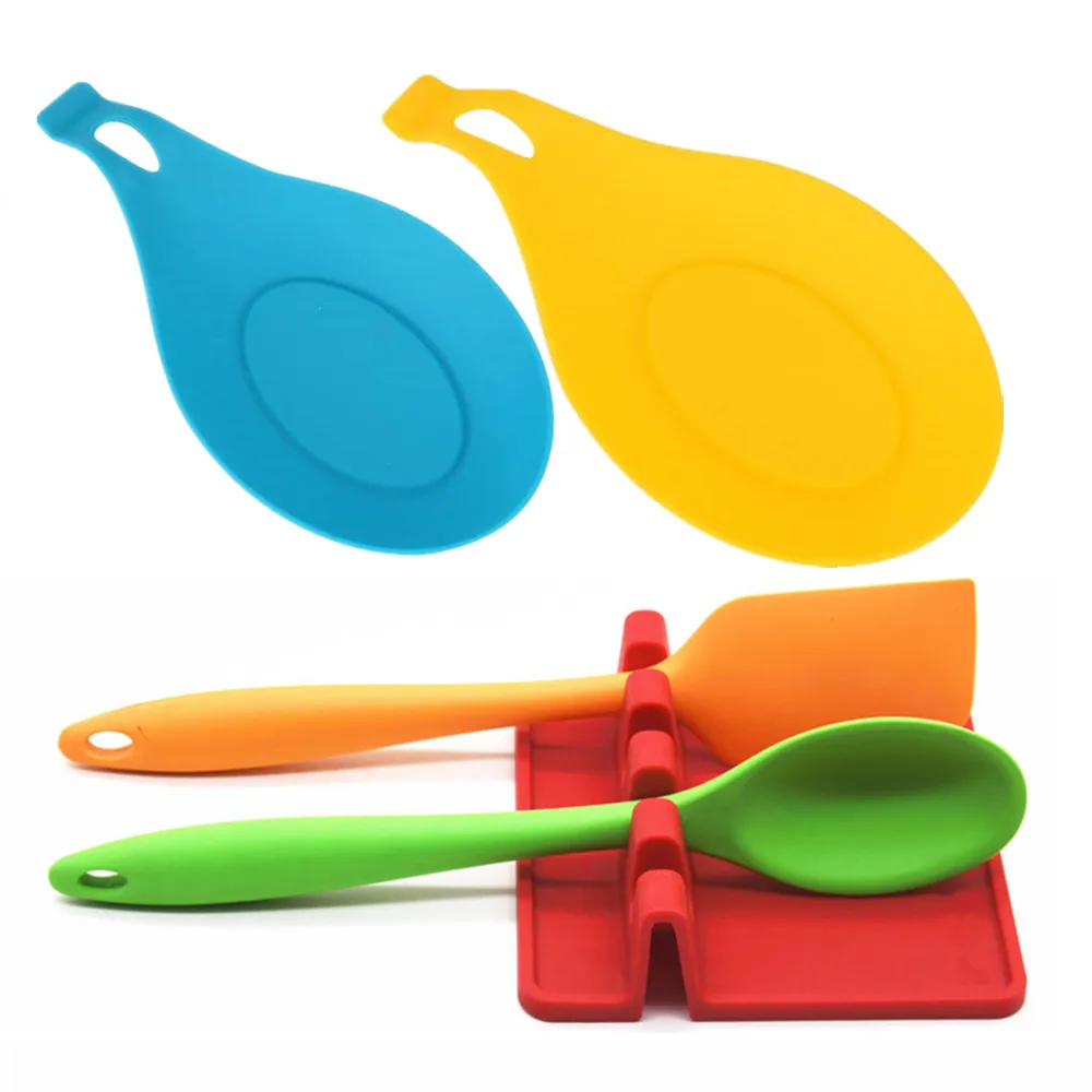 
BHD Custom Best Seller Food Grade Approved BPA free Flexible Kitchen Utensil Silicone Spoon Rest 