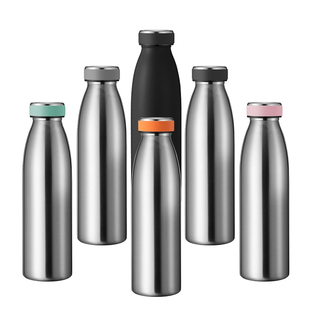 

Wholesale Custom Logos Are Popular Double Wall Vacuum Metal Sports Insulated Stainless Steel Cola Shaped Milkybottle