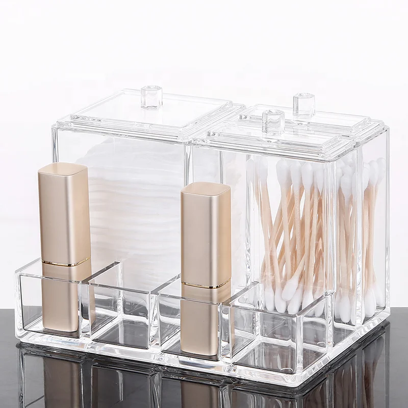 

Cute clear acrylic lipstick organizers make up organizer cotton pad holder