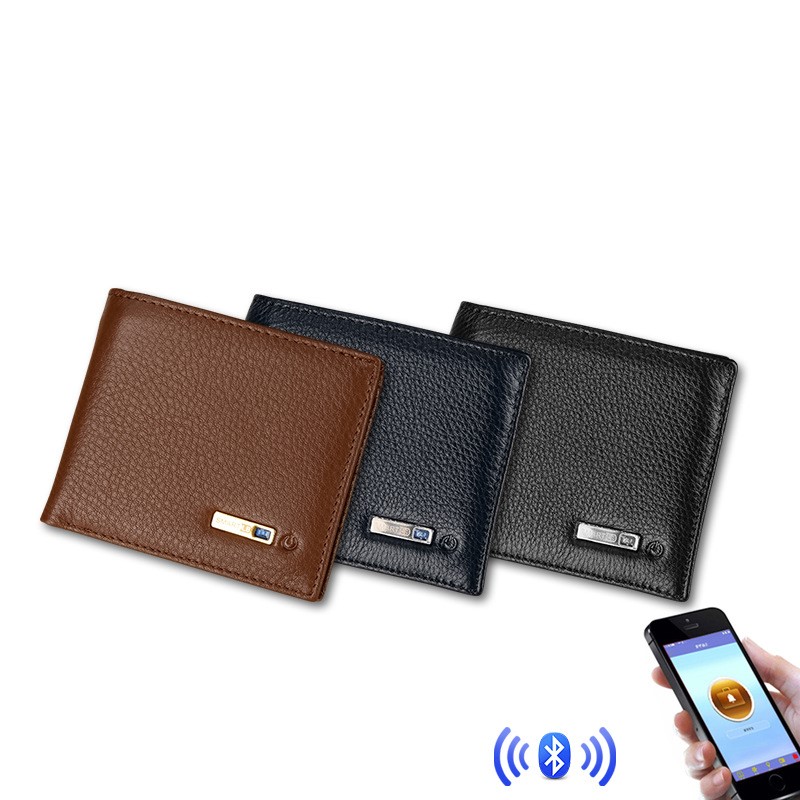 

hot sale genuine leather anti lost blueteeth GPS wallet smart wallet for men