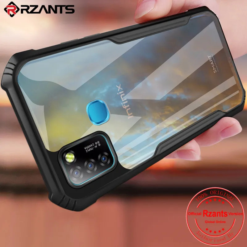 

Rzants For Infinix Smart 5 Infinix Hot 10 Lite Phone Case Hard [Beetle] Hybrid Shockproof Slim Crystal Clear Cover Double Casing