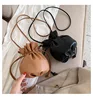 Korea Stylish Ins Soft Leather Mini Purse Pu Leather Drawstring Bucket Bag Small Sling Bag For Girls 2020