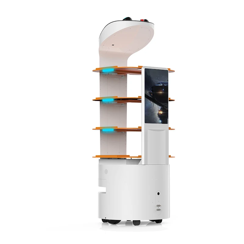 

New Arrival Multi-functional Meals Waiter Robot Deliver Goods Robotic Food Delivery Service Robot Spare Parts Ordinary Product