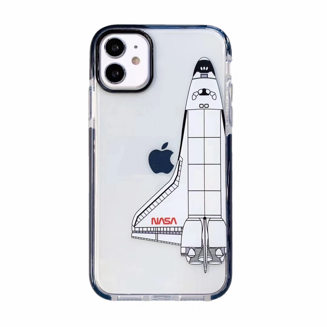 

rocket Lens protection TPU transparent Phone Case for iPhone 11 Pro Max, Black