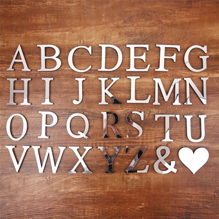 

Creative Acrylic EVA 3d Mirror Wall Sticker English Letters 10mm Thickness Mirror Decorative Wall Sticker