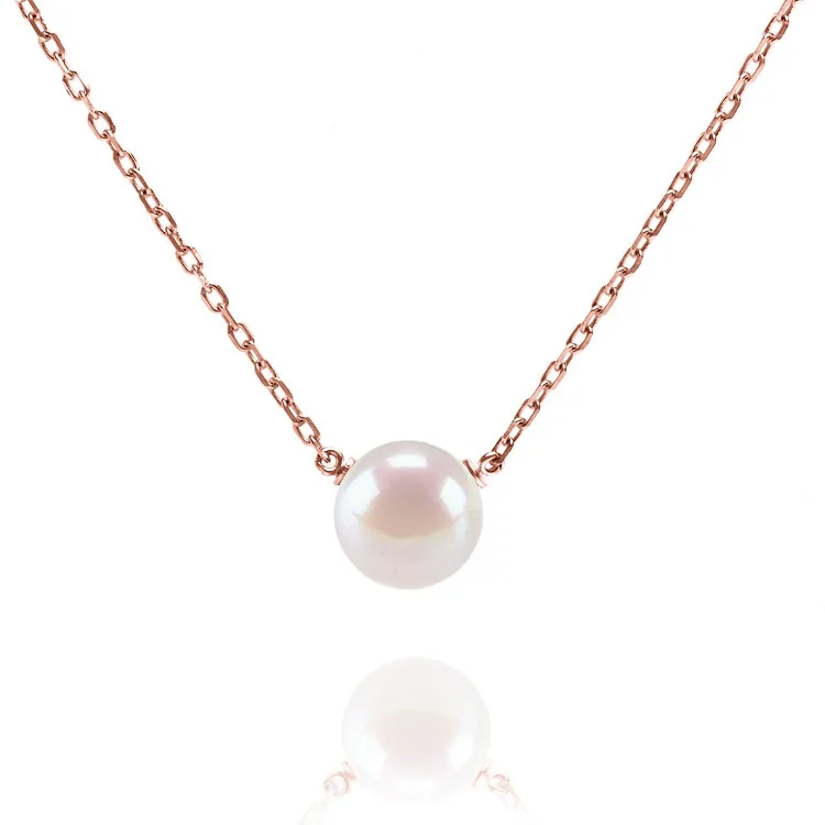 

Handpicked Freshwater Cultured Single Pearl Necklace Pendant Gold Necklaces for Women