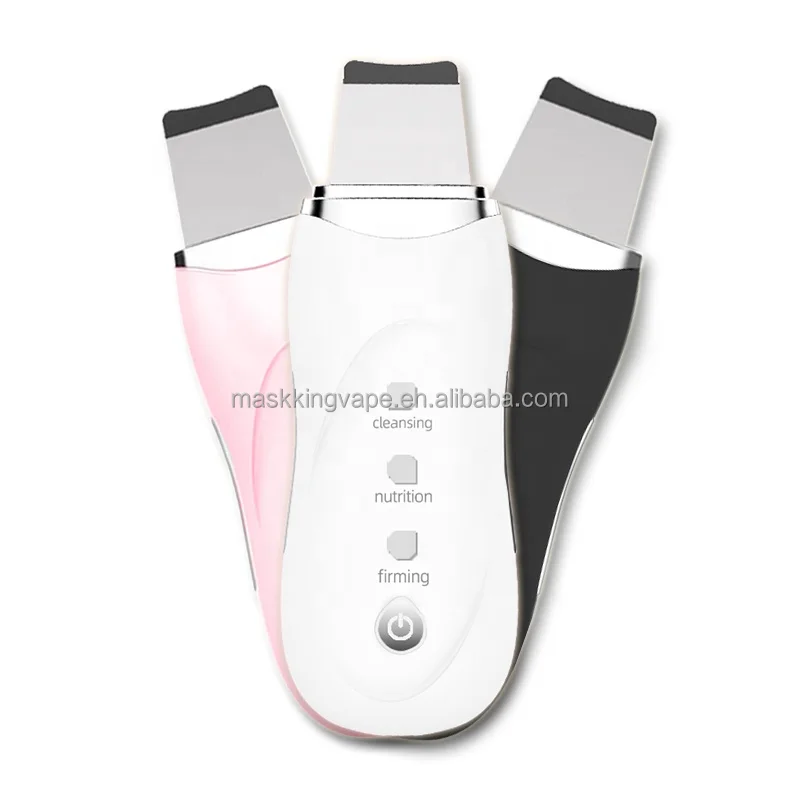 

New Arrival Iontophoresis Electroosmosis Exfoliator Microcurrent Ultrasonic Face Skin Scrubber, White, blue, grey, pink, black