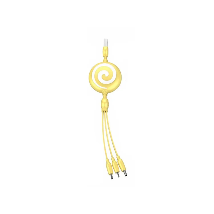 

Lollipop retractable one with three data suitable for Apple type-c Android three-in-one retractable data cable