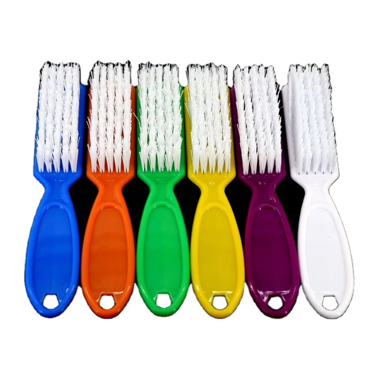 

Nail Cleaning Brush Plastic Handle Powder Dust Brush Mixed Color Rectangle Shape