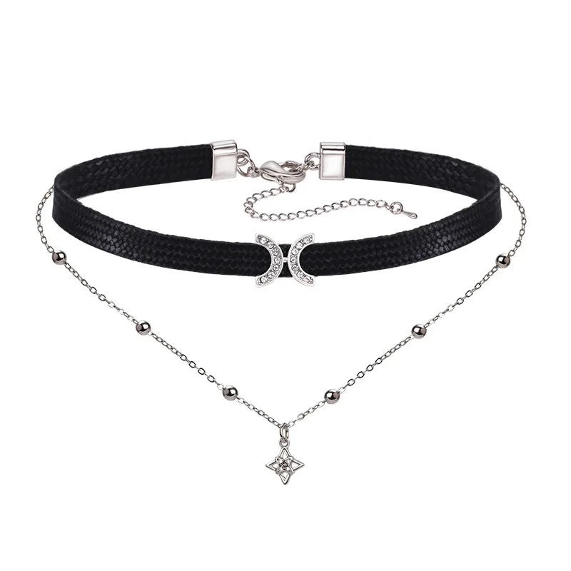 

Fashion accessories charm fashion double neck chain short collarbone chain collar neck band wholesale