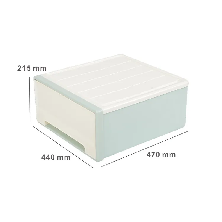 

Factory Wholesale Plastic Stackable Storage Drawer Box, Beige frame and transparent drawer