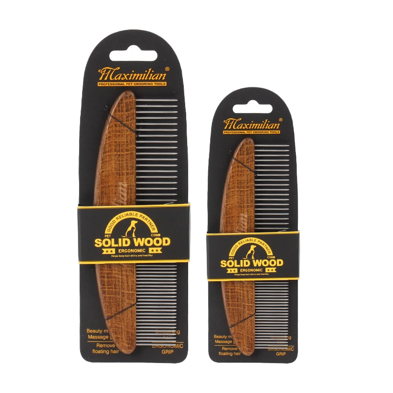 

Factory Wholesale LOW MOQ Wooden Pet Needle Hair Comb Cat Dog Grooming Comb