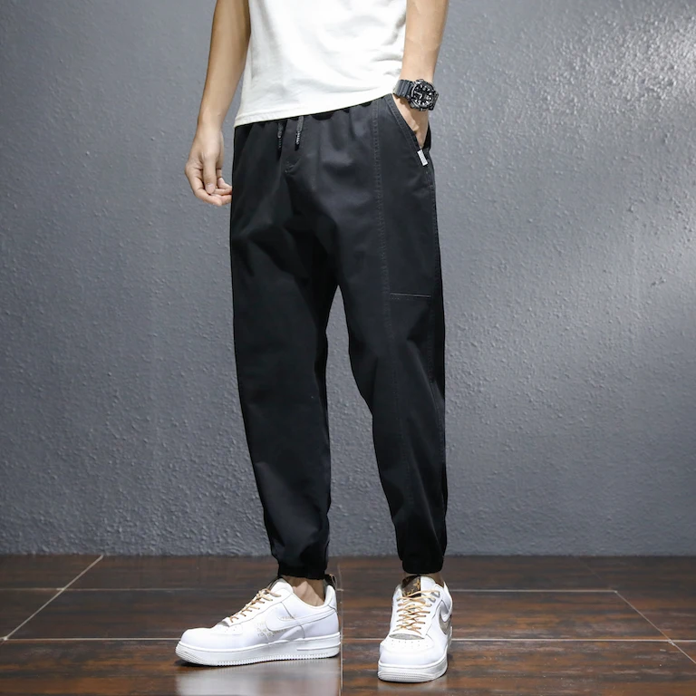 

Qualified cotton mens casual pant 2021 new trends Japanese streetwear pants Custom logo leisure pants for men, 4 colors