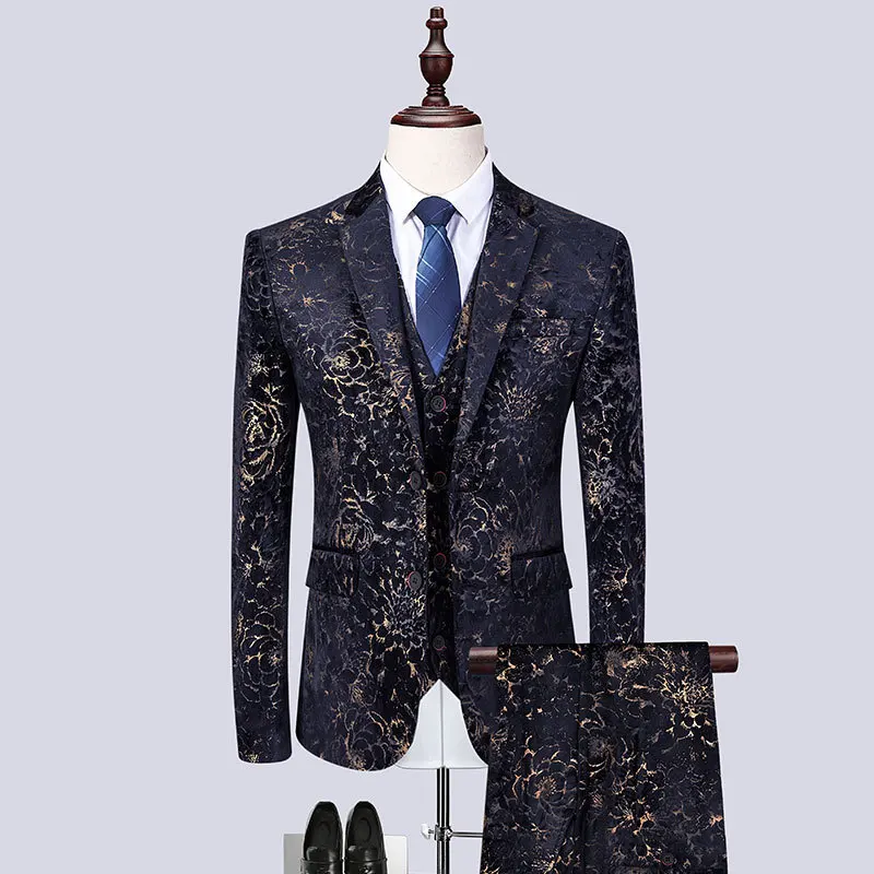Floral Printed 3 Pieces Ready To Ship In Stock Suits For Men - Buy Men ...