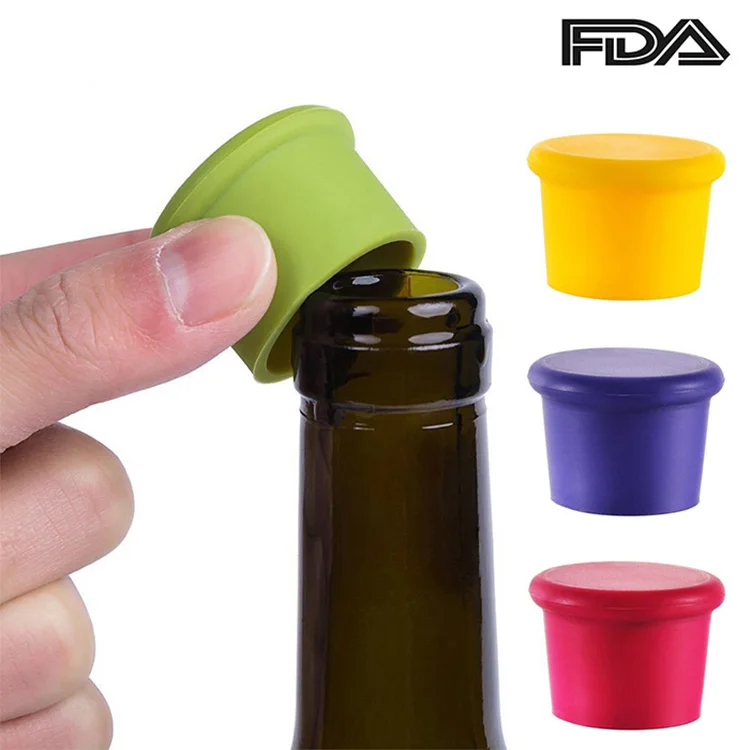 Reusable Food Grade Bottle Lids Custom Silicone Rubber Wine Stopper