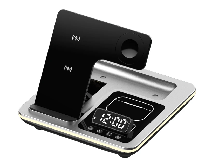 5 -in -1 fast charger 23W phone desktop charging station Multi-function foldable 6 in 1 wireless charging with RGB lamp