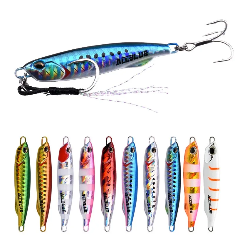 

ALLBLUE 40g 60g DRAGER SLIM Swing Glow Sea Fishing Tuna Fishing Jig Lures, 10 colors