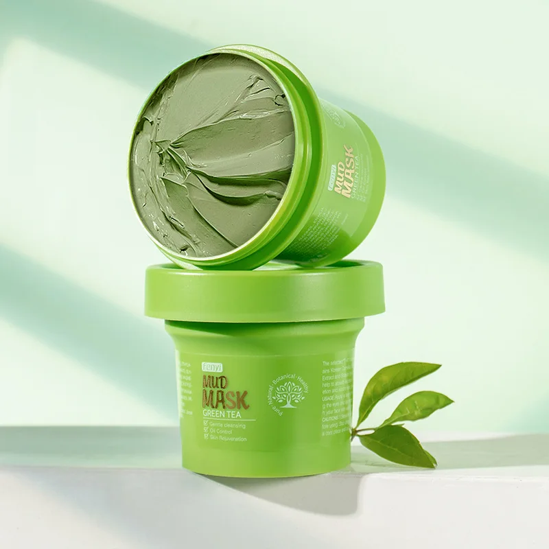 

Fenyi green tea mud extract moisturizing face mask nourish blackhead remover shrink pores ice cream texture beauty facial mask