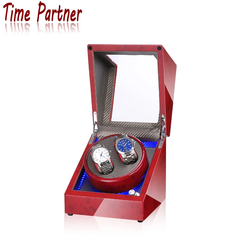 

Time partner automatic double watch winder, quiet motor five rotation modes winding watch winder, Customized