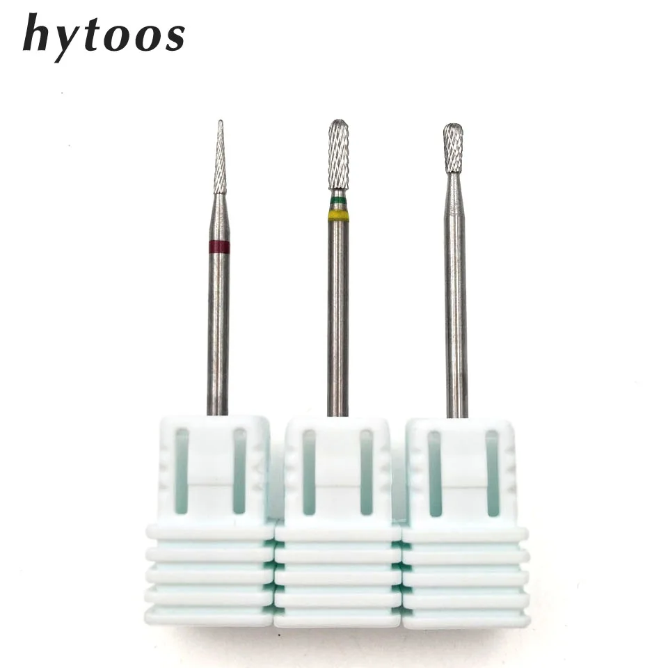 

HYTOOS Tungsten Carbide Nail Drill Bit 3/32" Cuticle Clean Bits Manicure Cutter for Manicure Drill Accessories Pedicure Tools