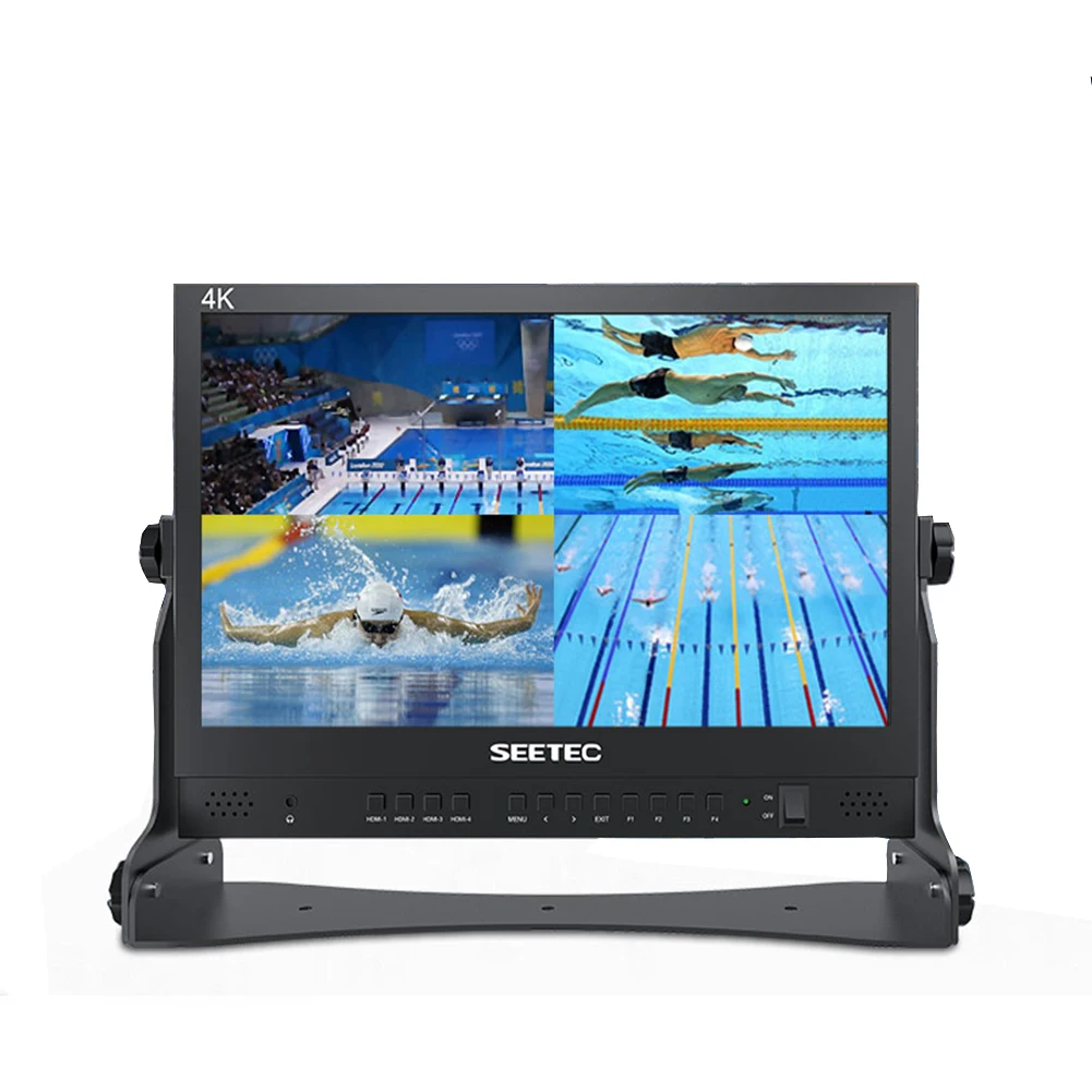 

15.6-inch streaming media live broadcast director monitor 4 HDMI input and output four screen split display multi-came