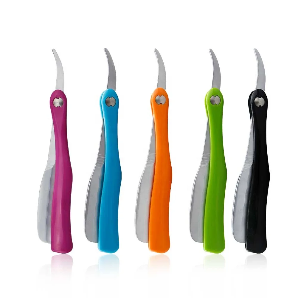 

Japanese Blade Razor Candy-colored Handle Folding Razor for Men Shaving Barber Tools, Purple ,black,green,blue,orange