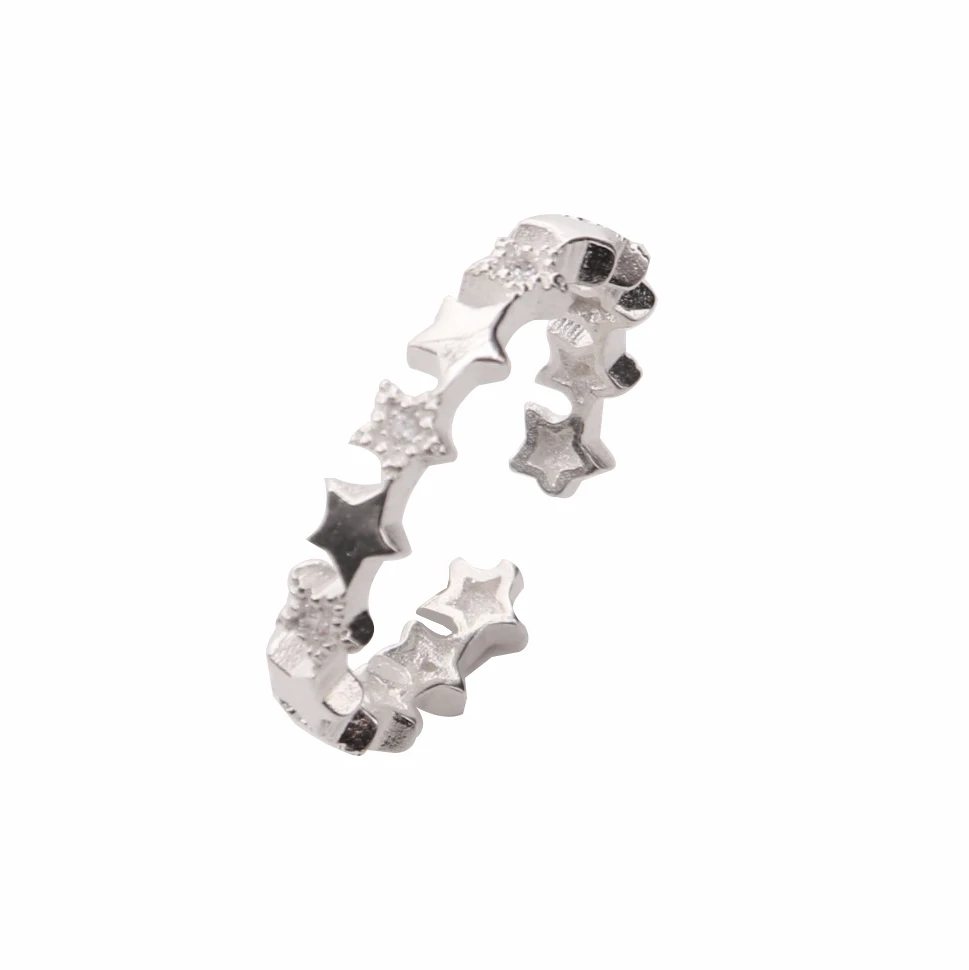 

925 Silver Jewelry Twist Shaped Retro Adjustable Women Rings Star Fashion Design Custom Ring