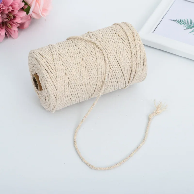 

High Quality Twisted Macrame Cord Natural Soft Cotton Rope for Wall Hanging