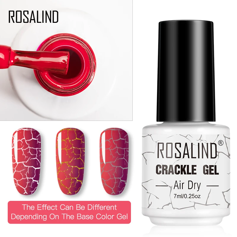 

Rosalind professional nail supplies quick drying gel varnish oem custom logo no need cure crackle gel polish for nail art