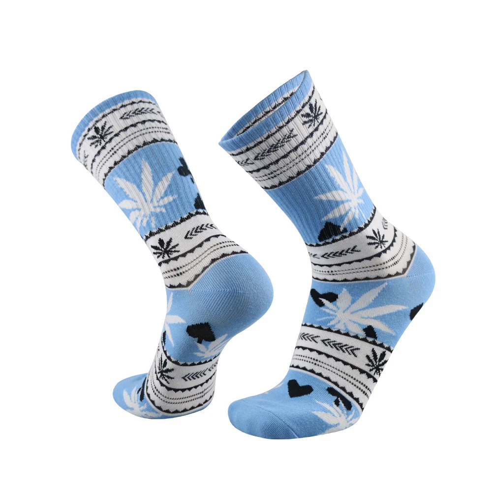 wholesale fashion printed maple leaf man cotton happy socks