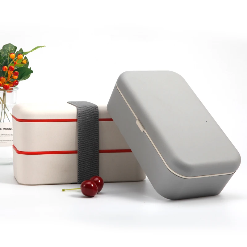 Cille 1.6l Bento Box 2 Layer Insulated Thermo Lunch Box Plastic Food