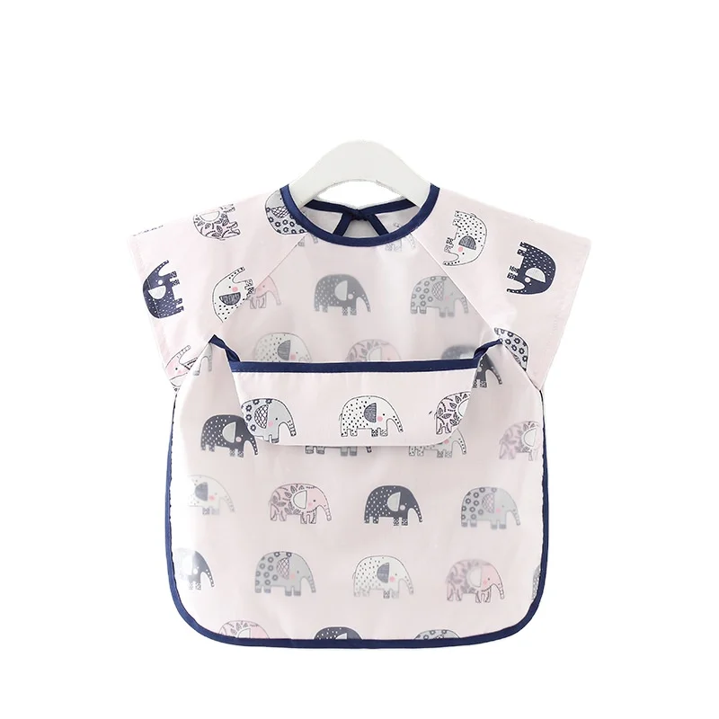 

Summer thin children's overalls cotton waterproof short-sleeved baby eating apron