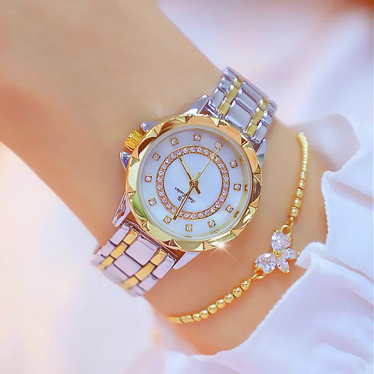 

BS Bee sister Luxury Brand 2020 Rhinestone Elegant Ladies Watches Rose Gold Clock Wrist Watches For Women relogio feminino
