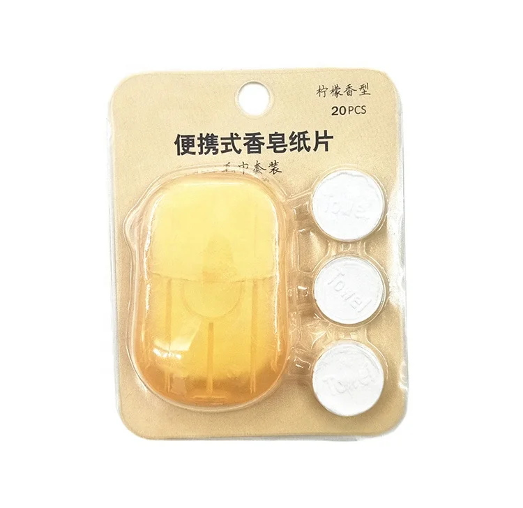

Portable Scented Mini Paper Soap 20pcs In One Box Dssolvable Soap Paper