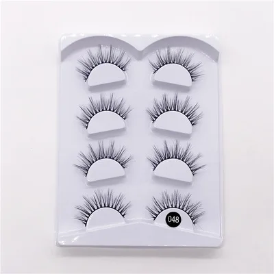 

Handmade threedimensional multilayer natural lifelike syntheticfalseeyelashes new soft comfortable four pairsartificial eyelash