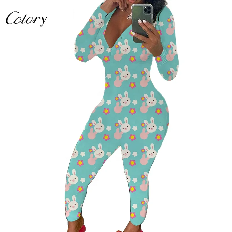 

Colory New Adult Winter Sexy Long Sleeve Pants Women Designer Onesie Vendor With Low Price Easter pajamas, Customized color
